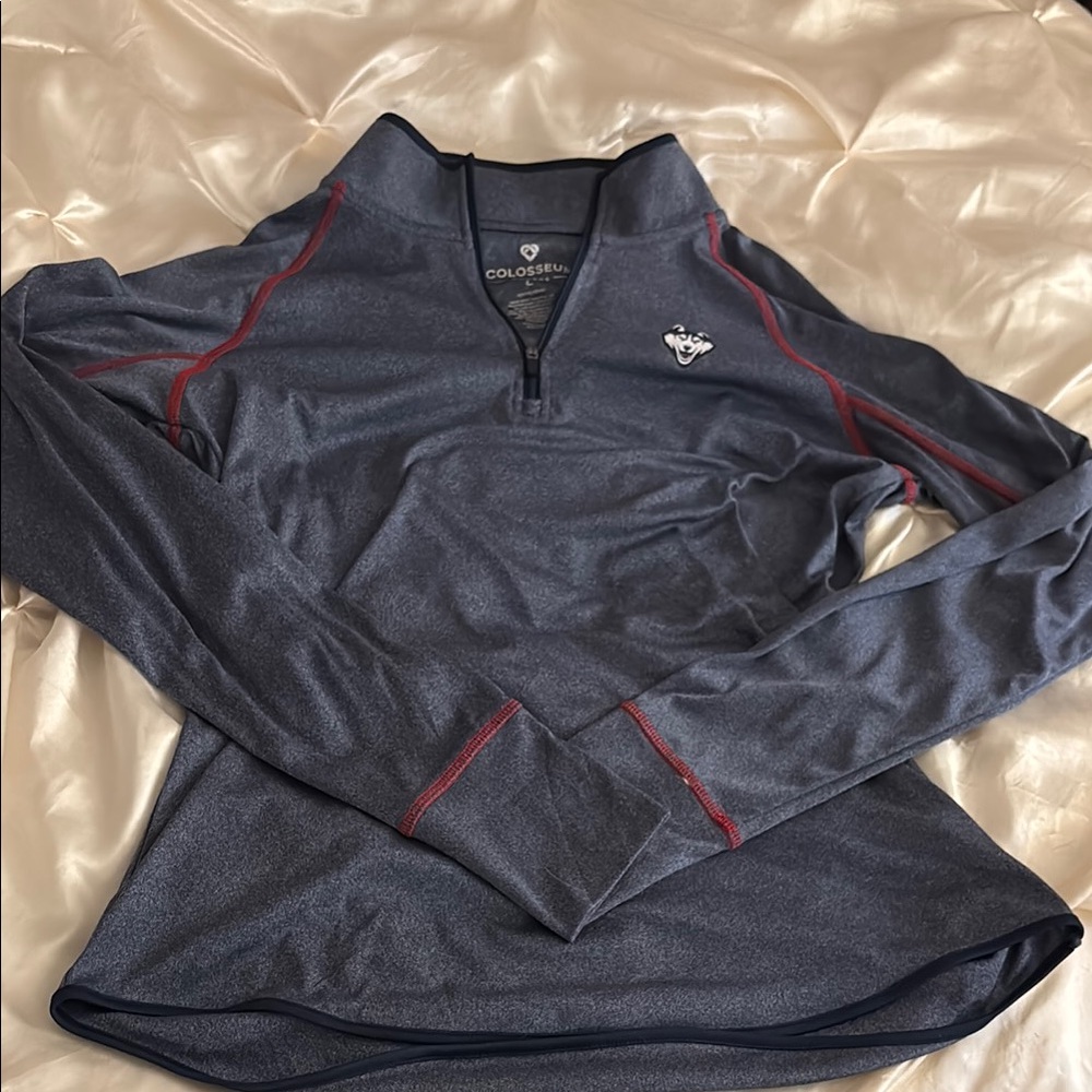 Colosseum Navy and Red Quarter-Zip Pullover
